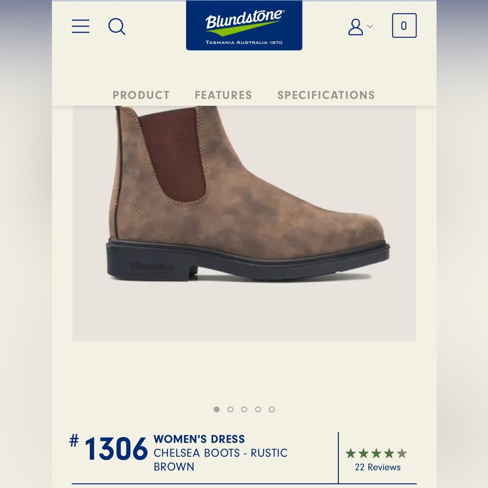 Blundstone Rustic Brown Chelsea Boots #1306